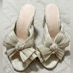 LOEFFLER RANDALL Penny Platinum Pleated Bow Heel